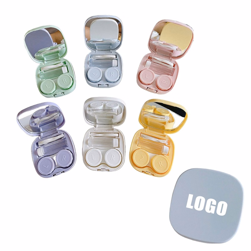 Portable Contact Lens Case With Mirror