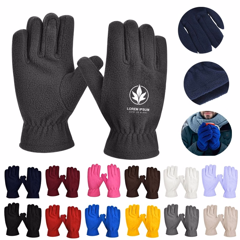 Winter Ski Warm Polar Thermal Fleece Five-fingered Gloves