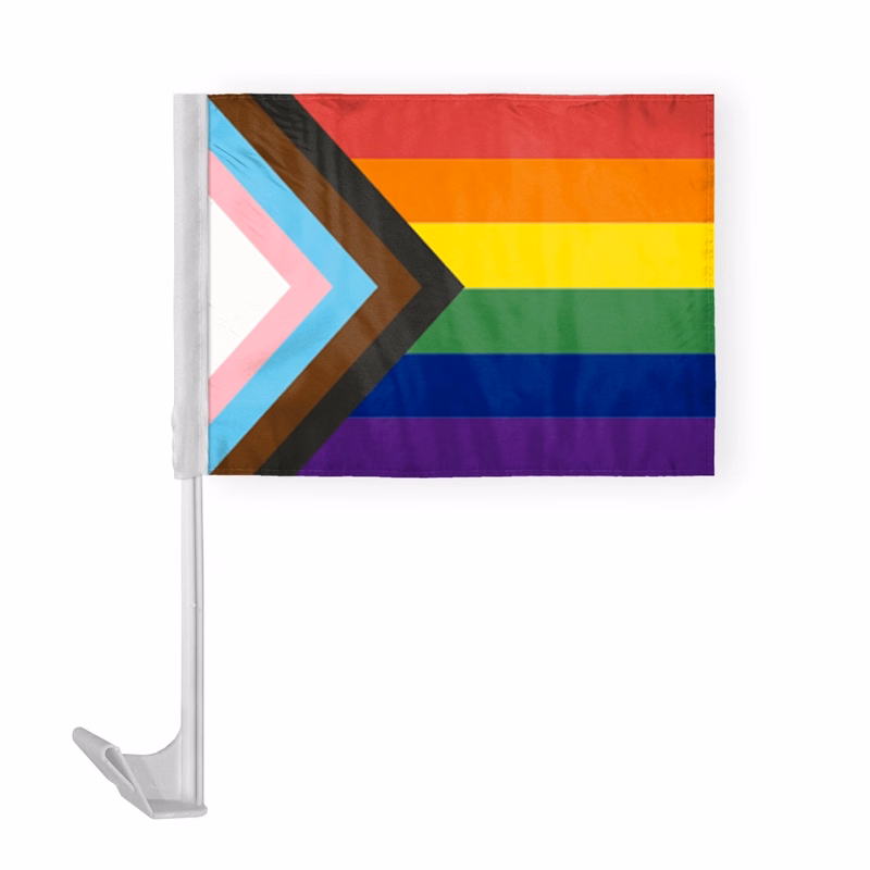 12 " x 16 " ePoly Progressive Pride Economy Car Flag