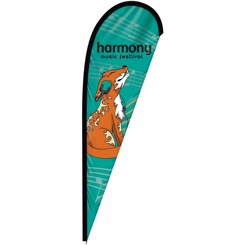 10' Single Reverse Custom Portable Teardrop Banner