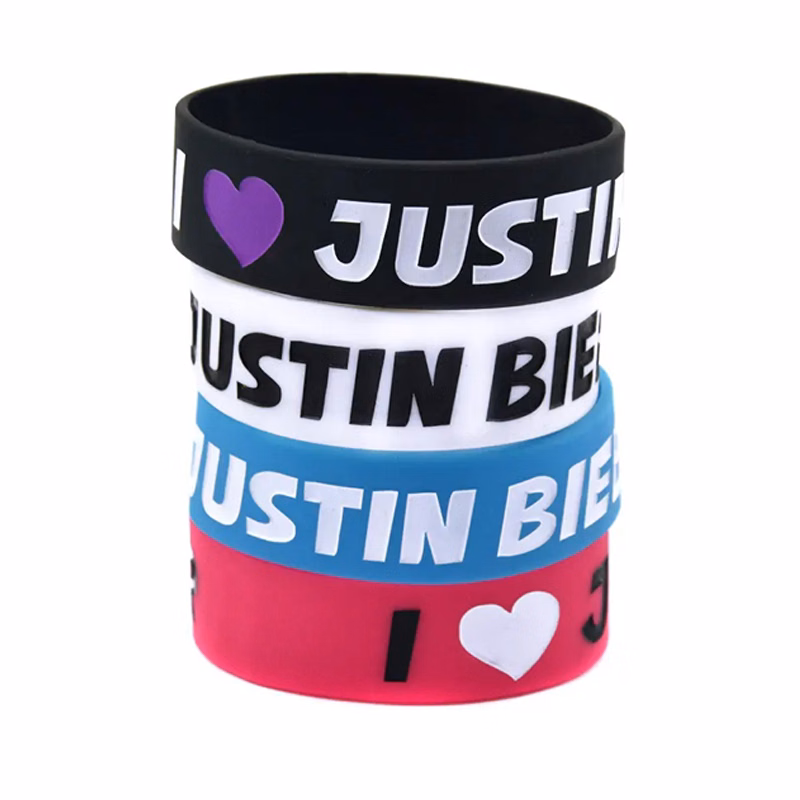 1" Debossed And Color Filled Silicone Bracelets