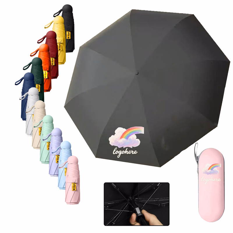 Auto Open Compact Umbrella Sun Rain Dual Use