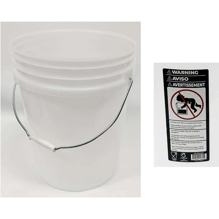 5 Gallon Plastic Bucket - White 1