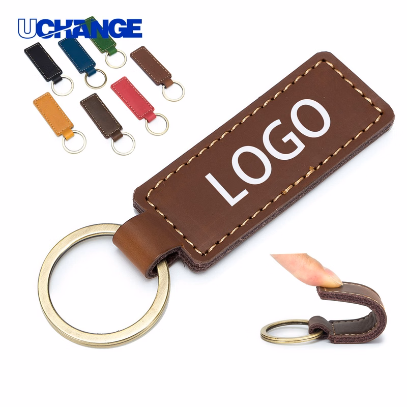 Laserable Vintage Leather Keychain