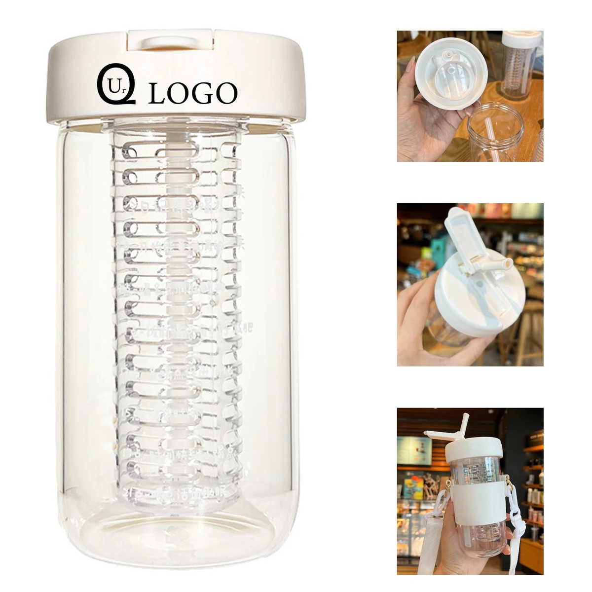 17Oz Fruit Separation Plastic Straw Drinking Bottle 1