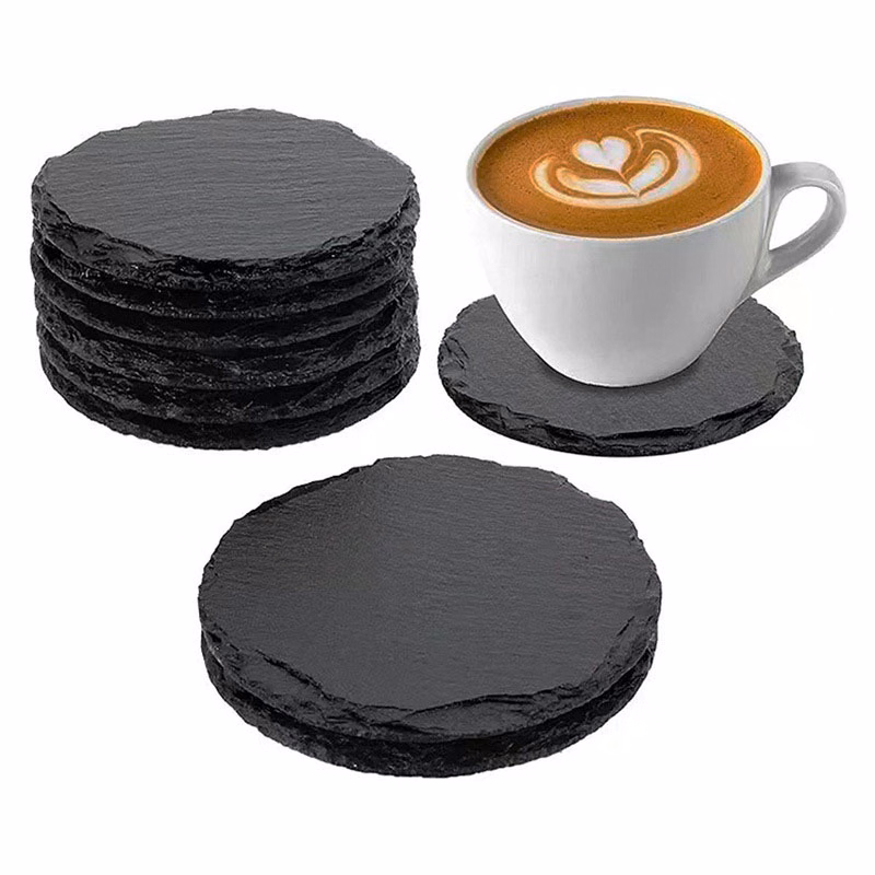 Round Slate Rock Stone Coasters