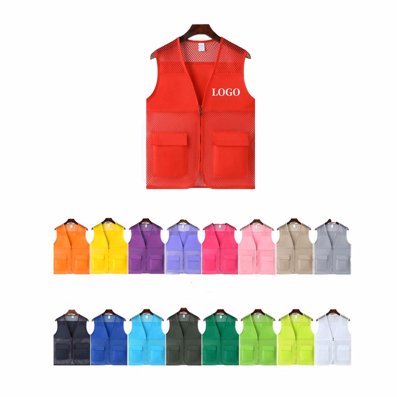 Custom Breathable Volunteer Vest Multi Pocket