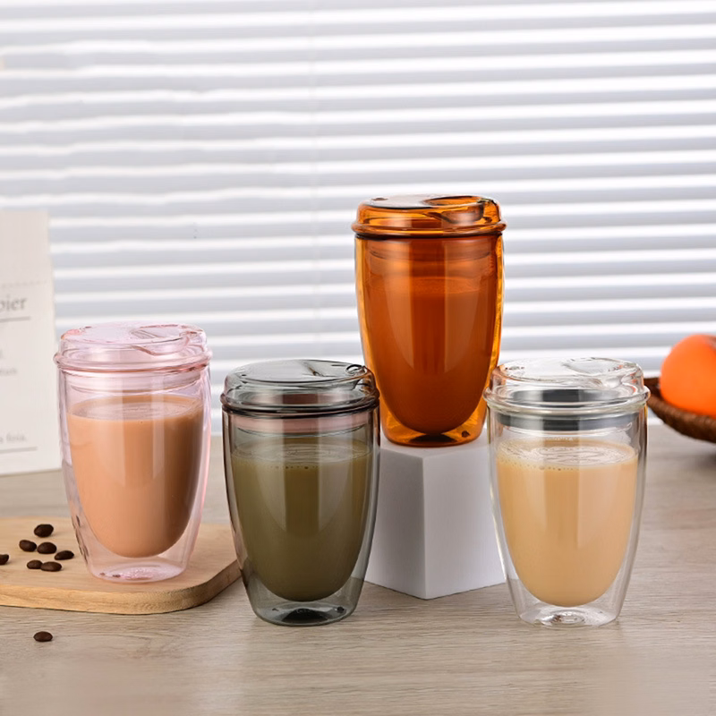 13Oz Double Wall Coffee Glass Cup