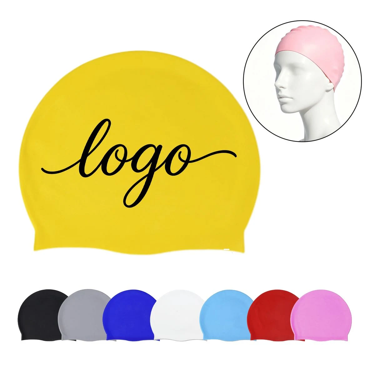 Custom Adult Silicone Swim Cap MOQ 50 PCS 1