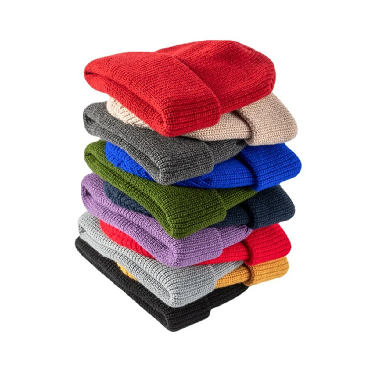 Short Acrylic Knitted Beanie 1