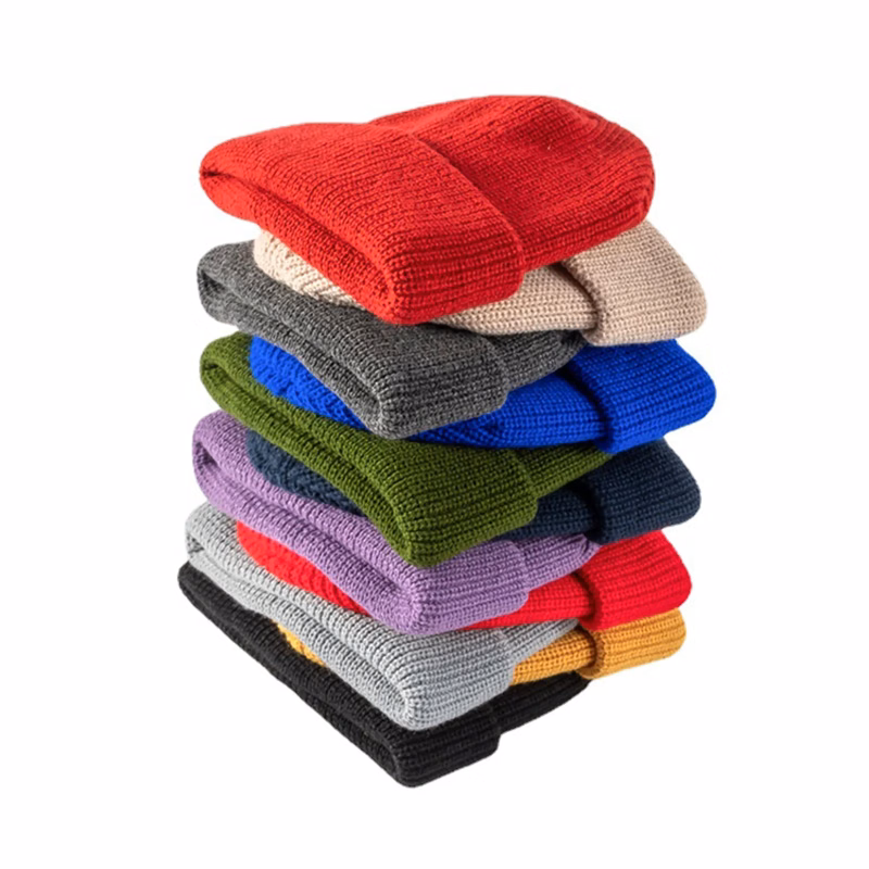 Short Acrylic Knitted Beanie