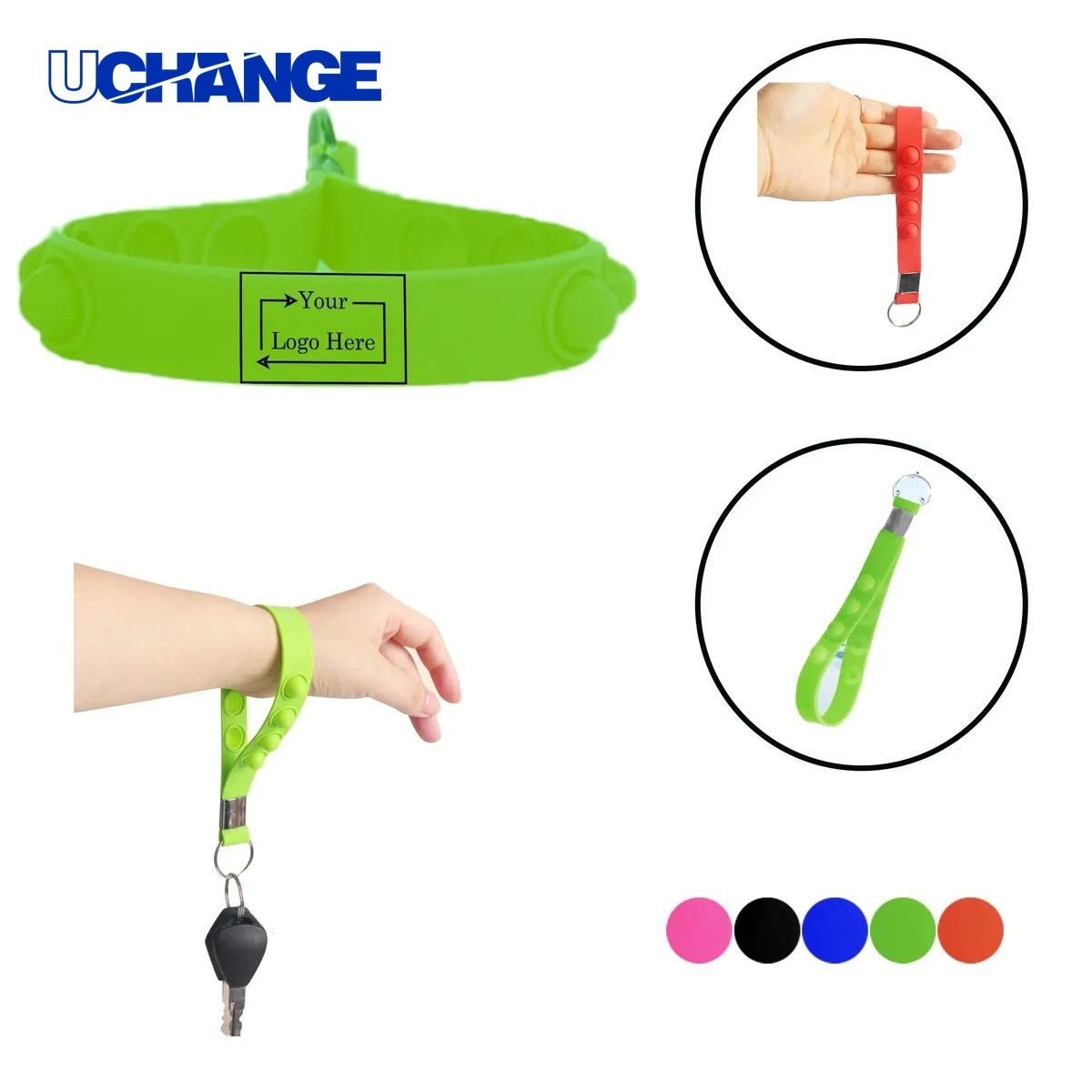 Silicone Push Pop Stress Reliever Keychain 1