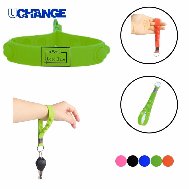 Silicone Push Pop Stress Reliever Keychain