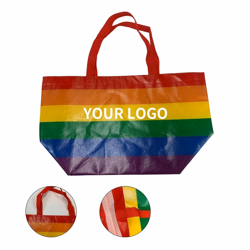Rainbow Non Woven Tote Bag 19.7 Inch