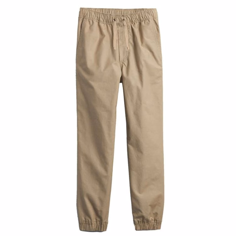 Boys' Slim Fit Twill Joggers - Khaki 4-7