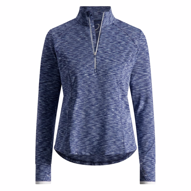 Zero Restriction® Shae Space-Dyed Stretch Zip Mock with UPF 50+ Protection