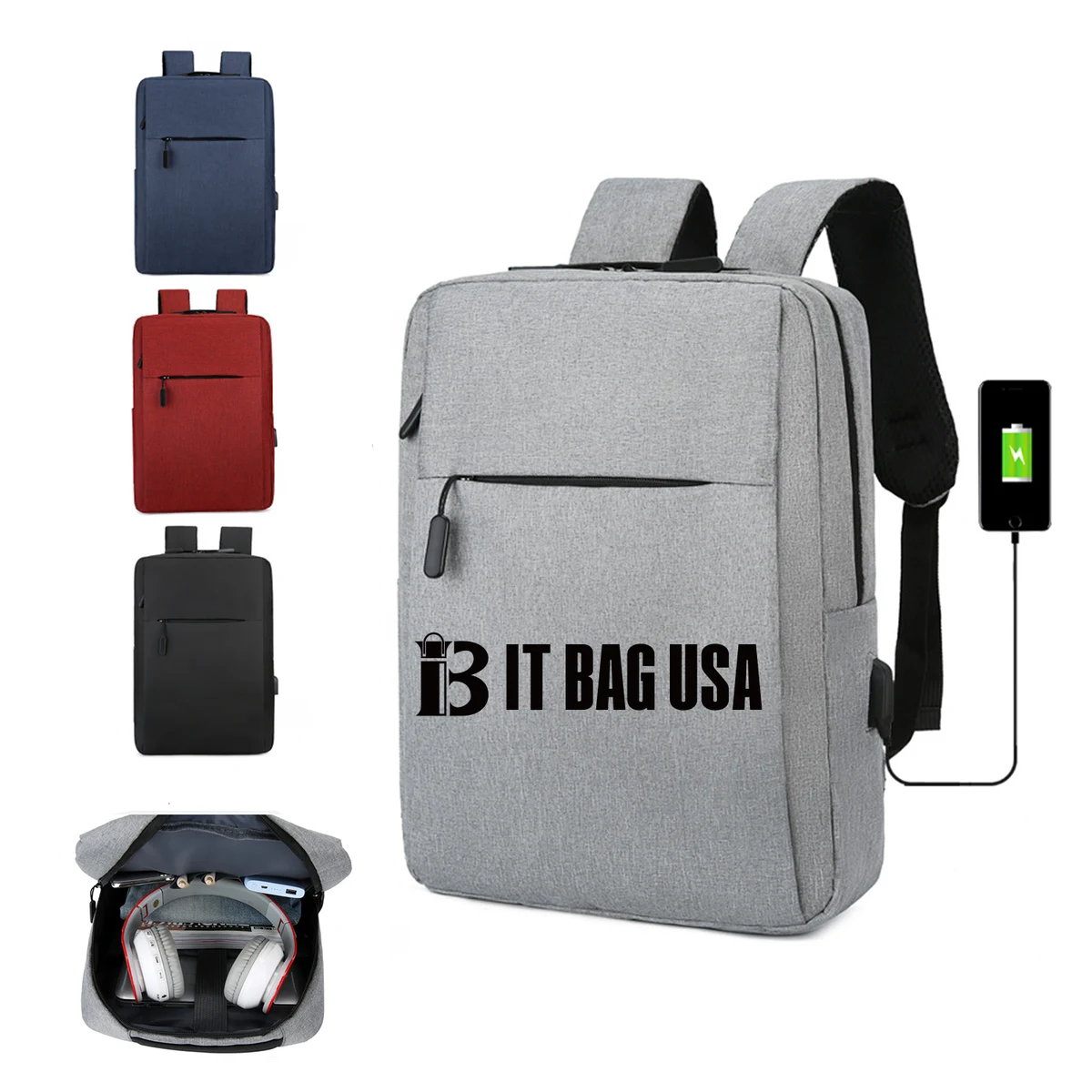 Travel Laptop Business Backpack With Usb Charging Port 1