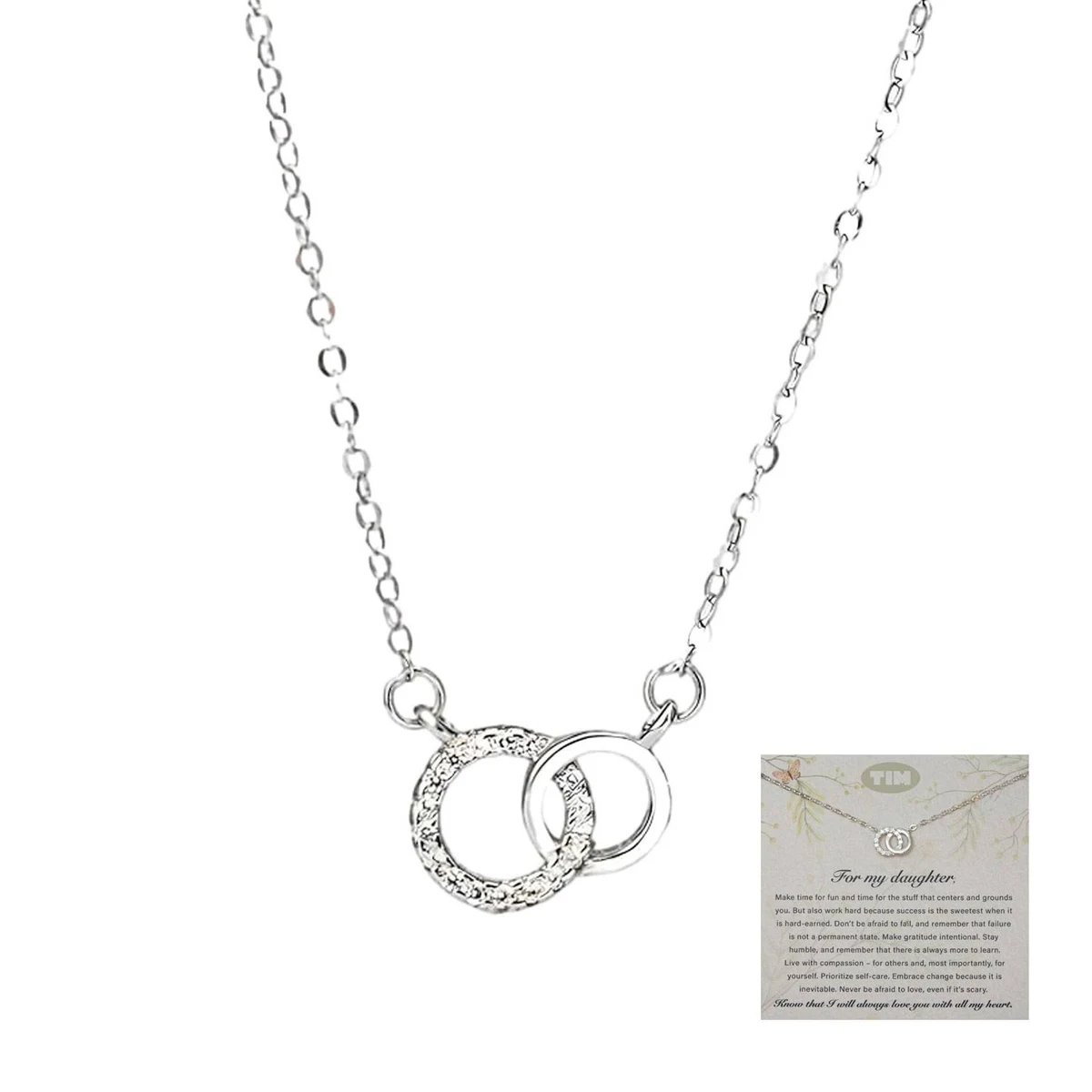 Double Ring Zircon Necklace 1