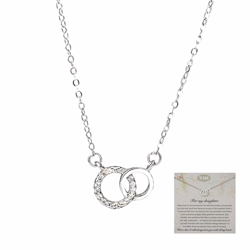 Double Ring Zircon Necklace