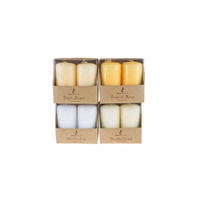 Pillar Candles - 4 Scents 3" x 2" 2 Pack