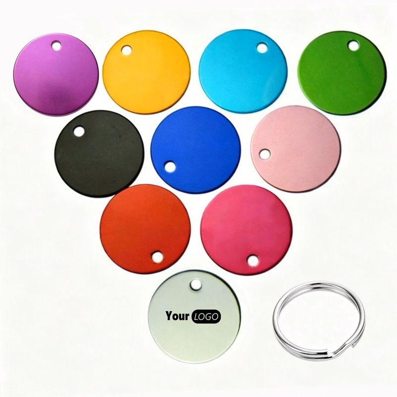 Multi Color Round Blank Pendant Keychain Plate