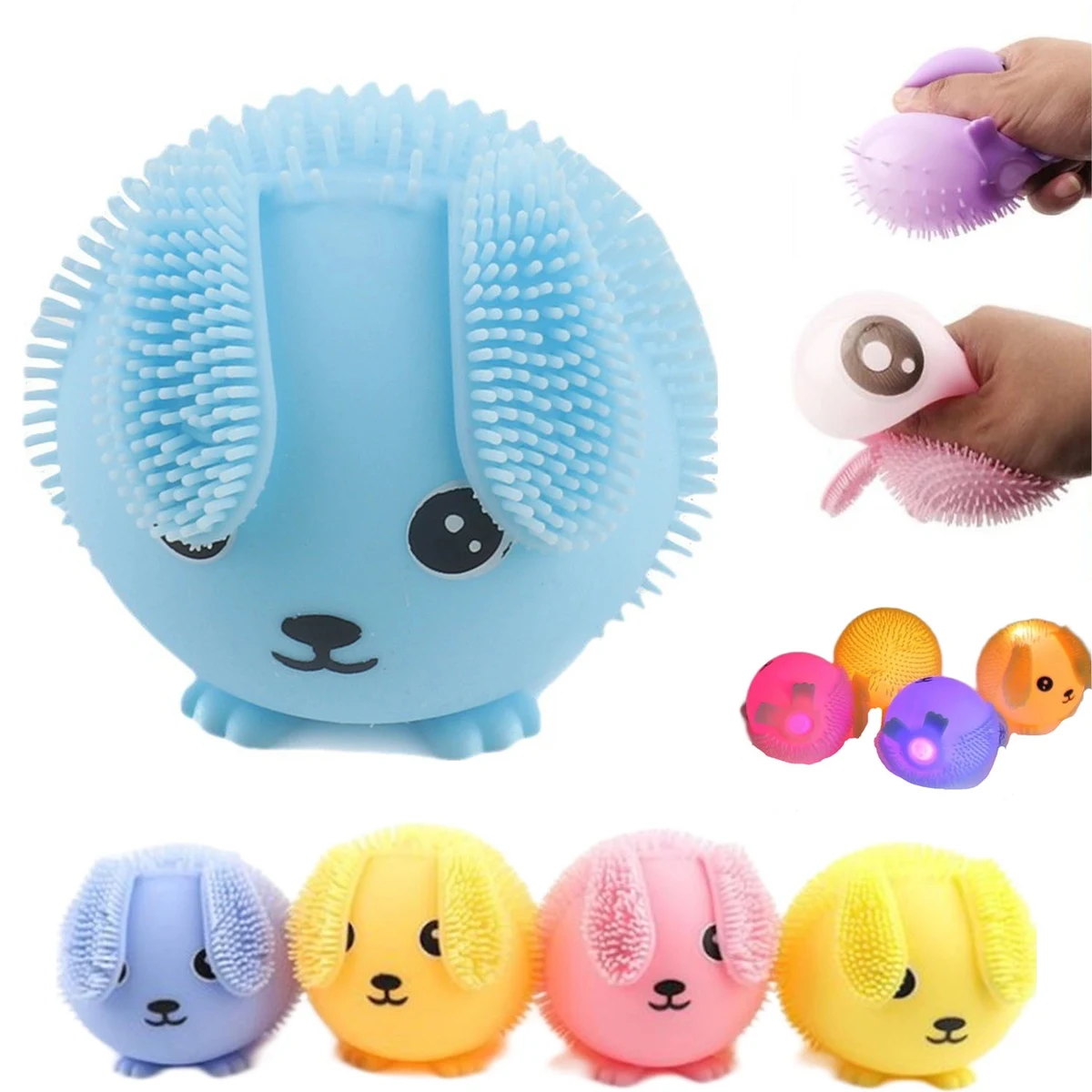 Led Light Up Puffer Bunny Rabbit Fidget Toy 1