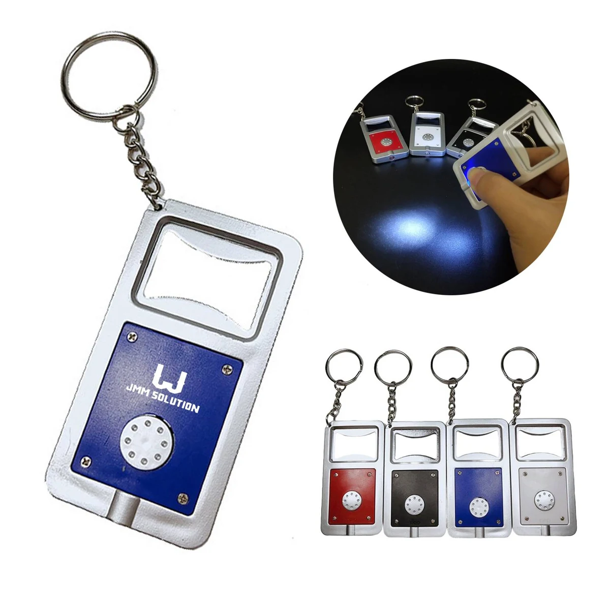 LED Light Plastic Keychain Bottle Opener 1