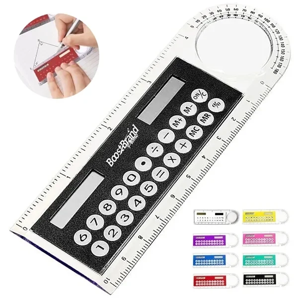 Custom 5.2 Inch Multifunction Ruler Magnifier Calculator — Student Office Desk Essential 1