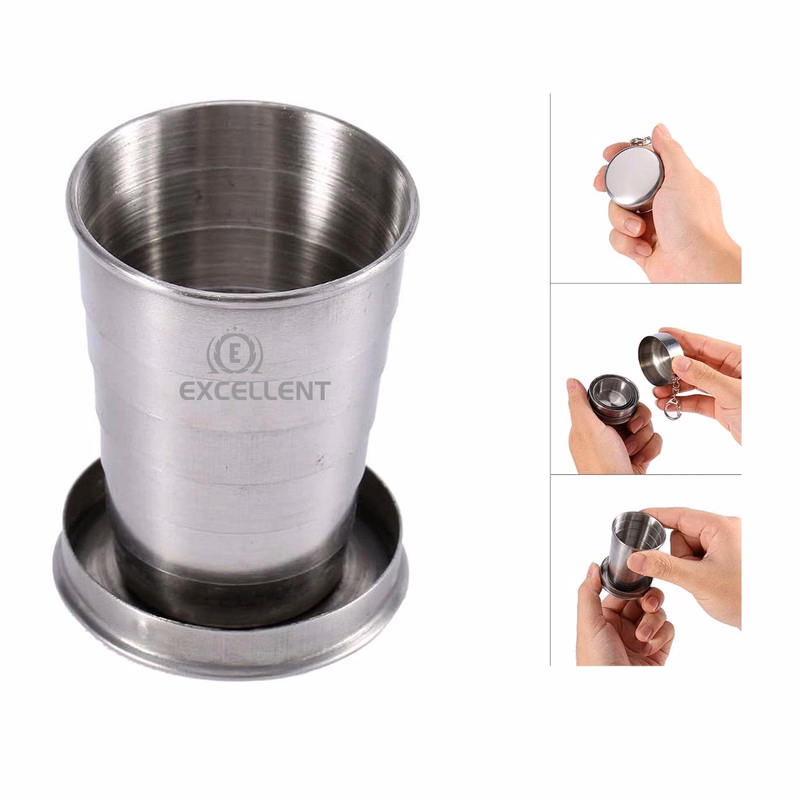5 Oz Retractable And Collapsible Stainless Steel Cup