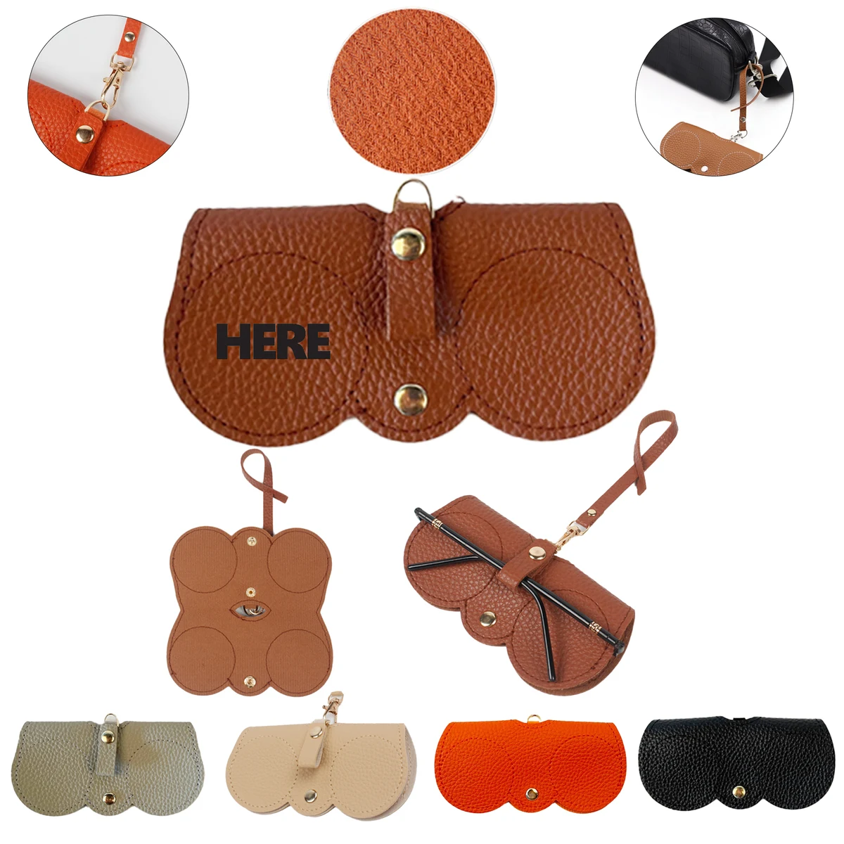 PU Leather Soft Portable Sunglasses Case MOQ 50 1