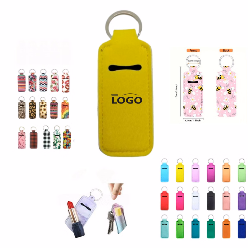 Neoprene Lip Balm Holder Keychain