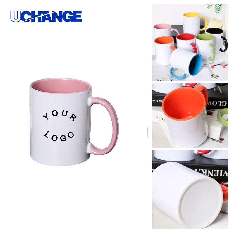 Ceramic Mug Drinkware 11oz with Colored Handle and Rim