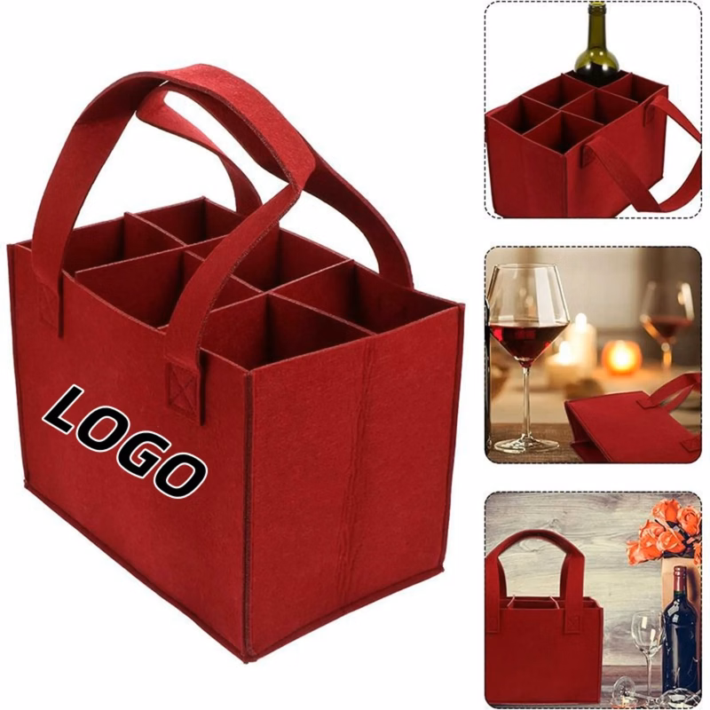Anti-Collision Eco-Friendly Portable Divider Felt Wine Tote