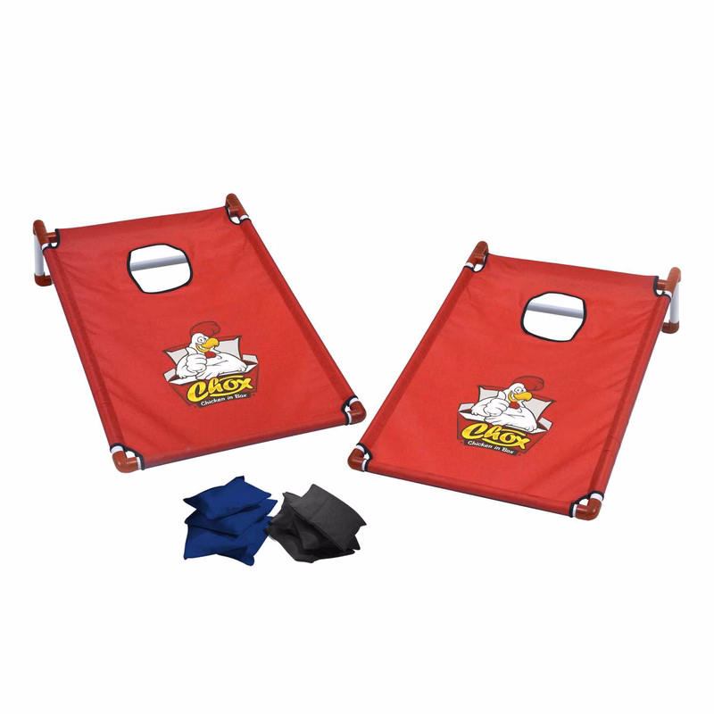 Portable Cornhole, 4 Black & Navy Bean Bags