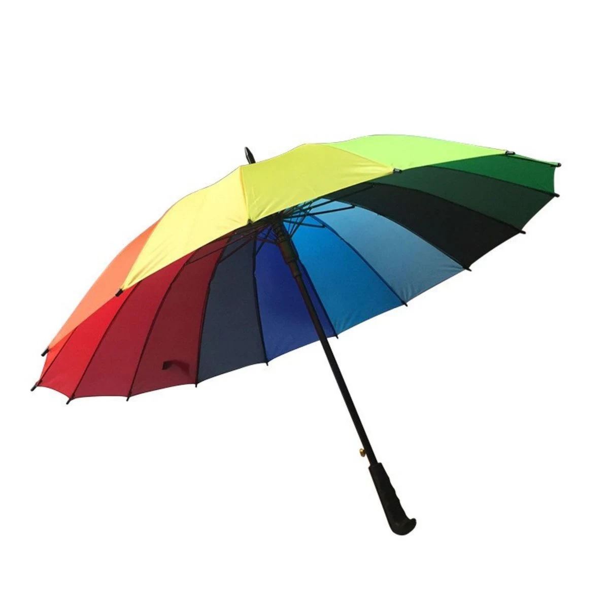 44" Arc Large Sturdy Long Handle Straight Rainbow Umbrella 1