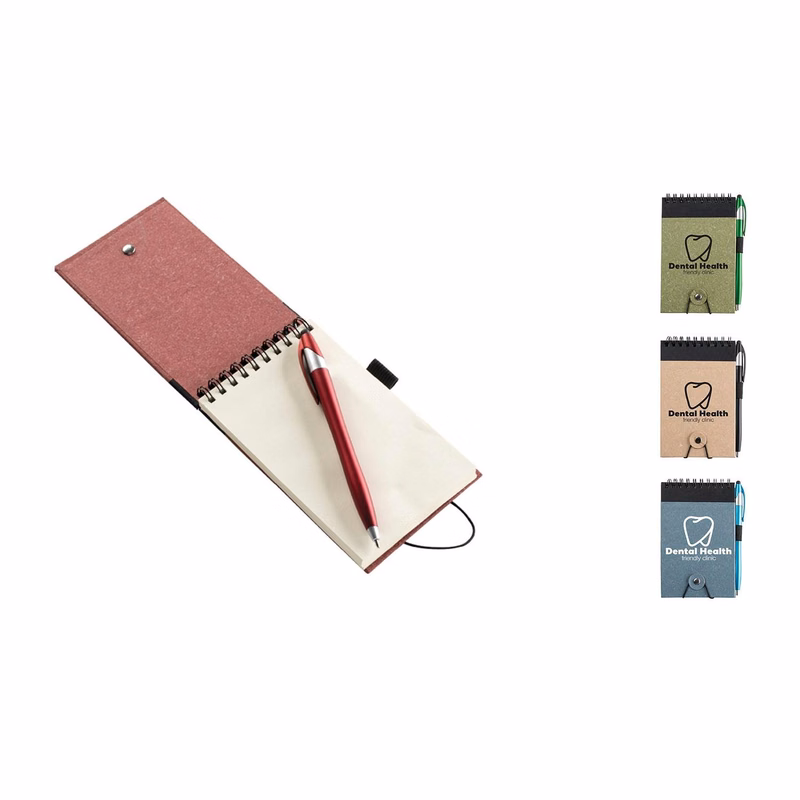 Jot & Go 3.75  x 5.75  Cardboard Spiral Journal with Pen - Colors