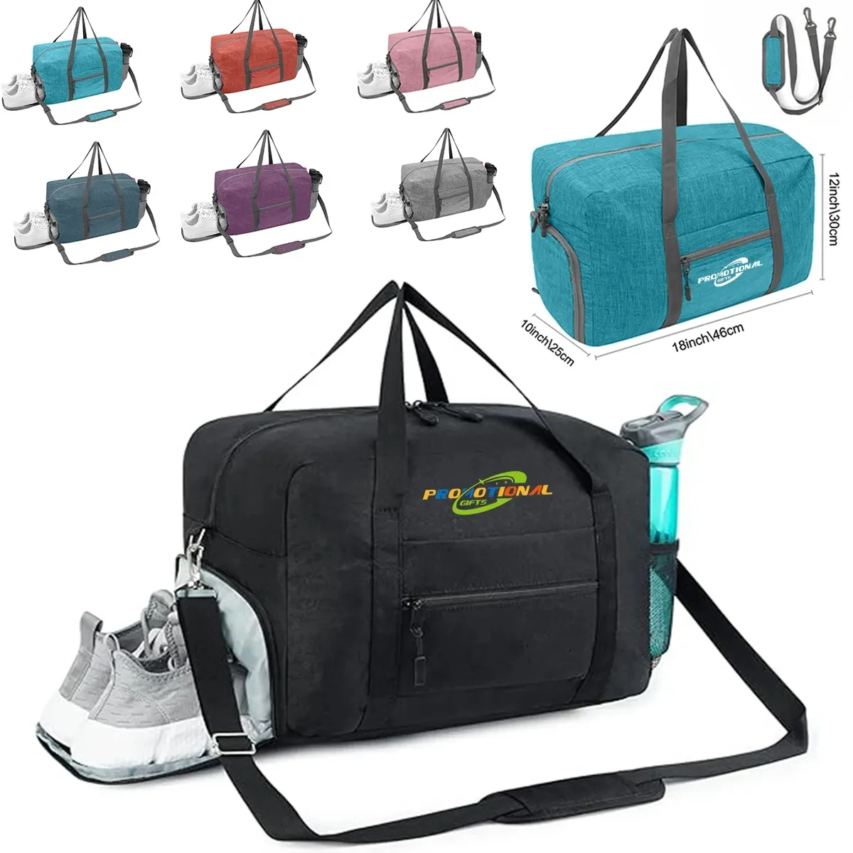 Sports Gym Duffel Bag with Wet Pocket & Shoes Compartment 1