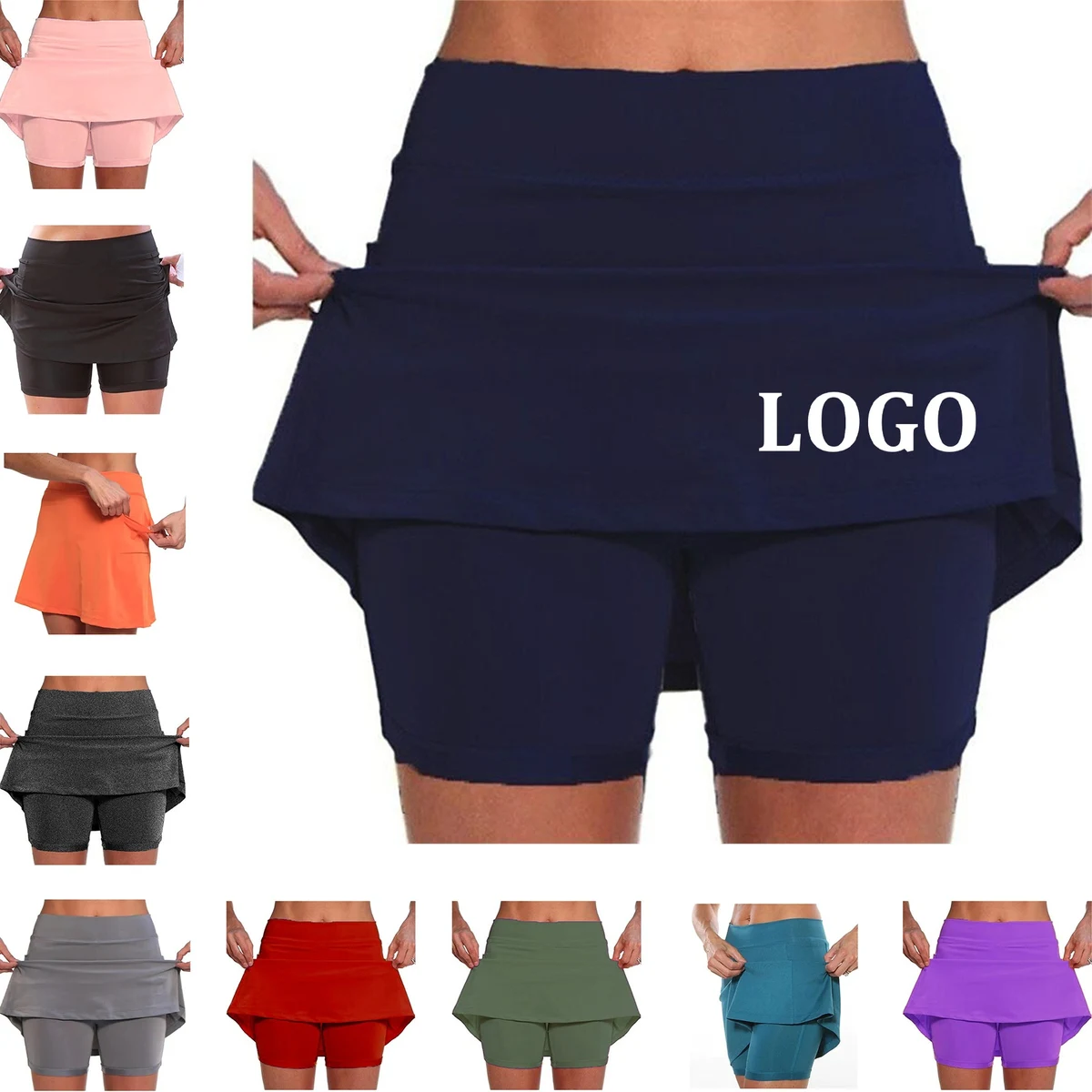 High Waist Athletic Sports Pants Skirt Casual Shorts 1