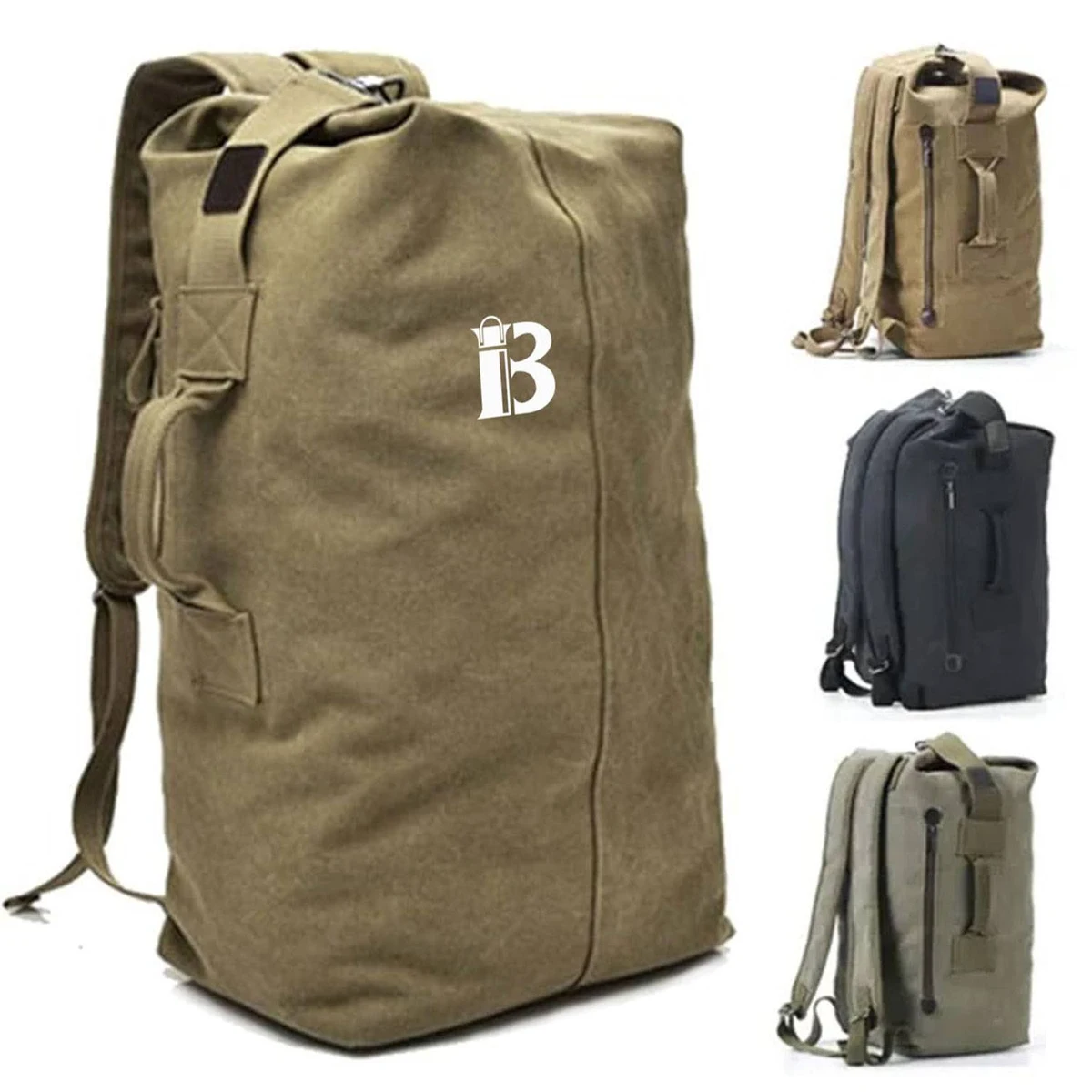 Large Capacity Travel Climbing Bag Strap Canvas Backpack 1