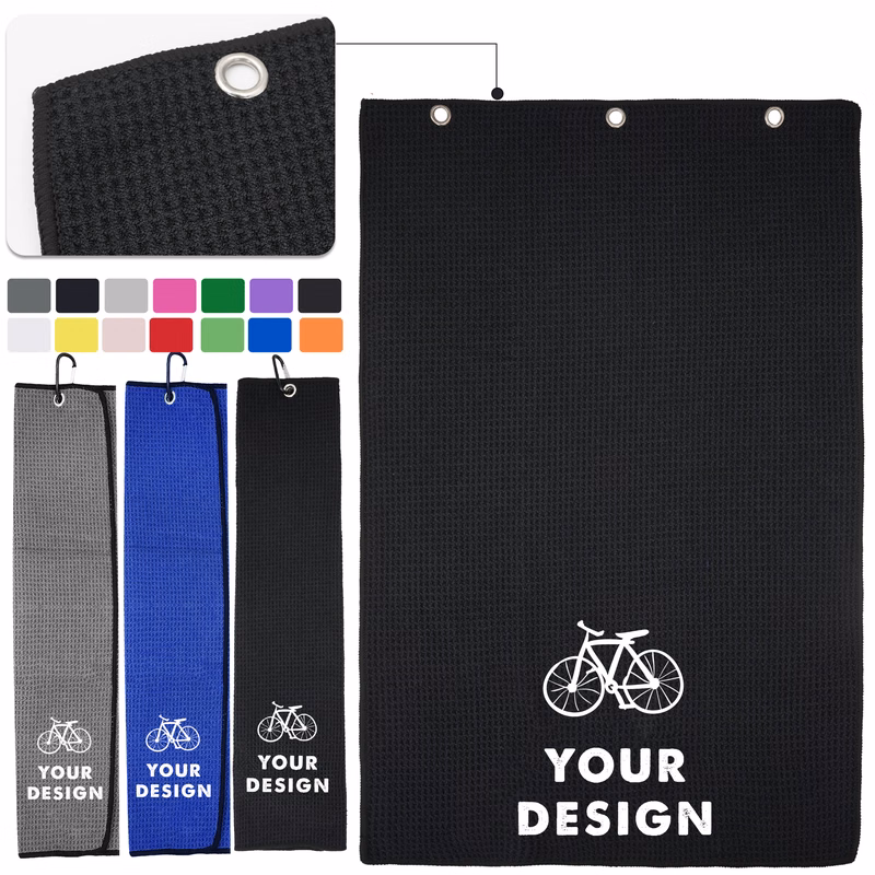 Microfiber Golf Towel With Carabiner Clip 15.7"x23.6"