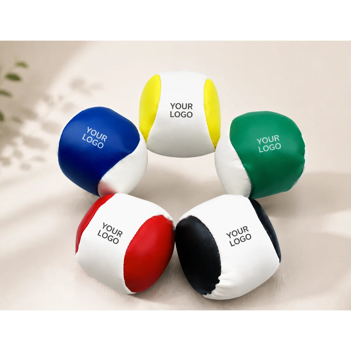 PU Round Color-Block Mini Bean Bag 1