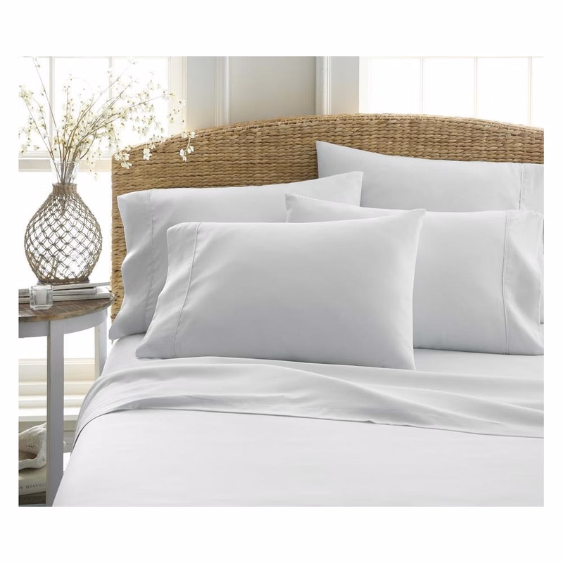 Double Brushed Sheet Sets - Light Gray Full 6 Piece