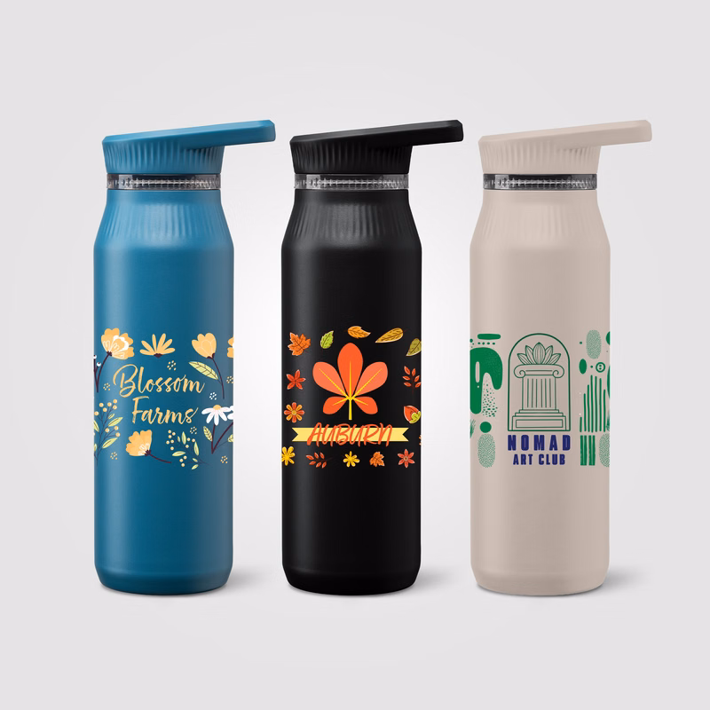 Majesty Recycled Stainless Steel Dual-Lid Handle Bottle - 25 oz.