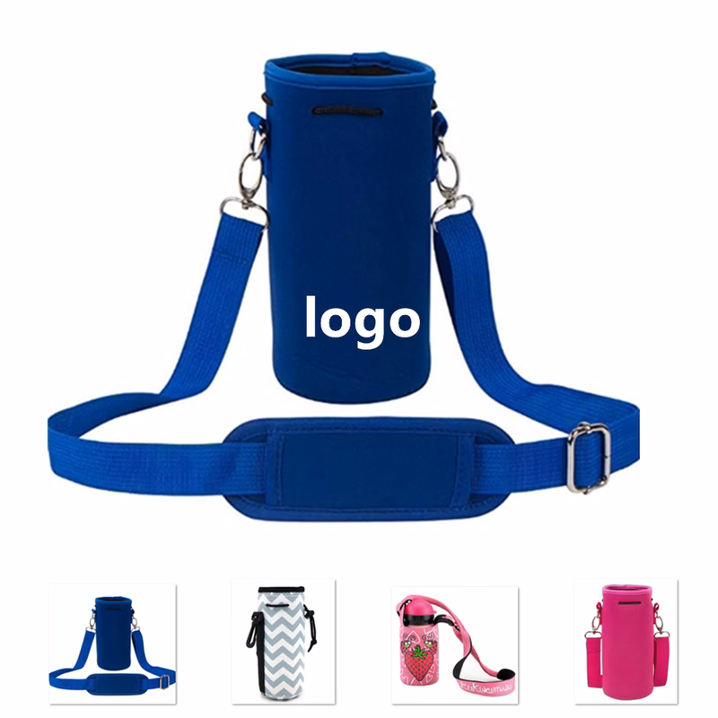 Neoprene Water Bottle Carrier w/Shoulder Strap