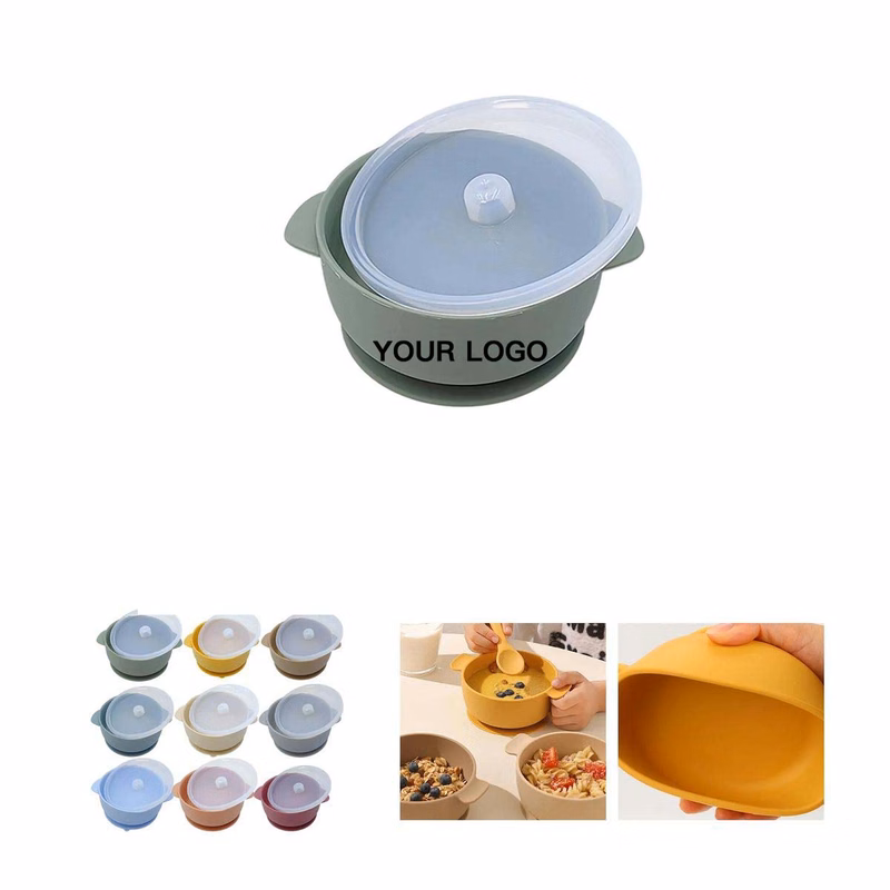 Silicone Toddler Bowl with Lid and Suction Base