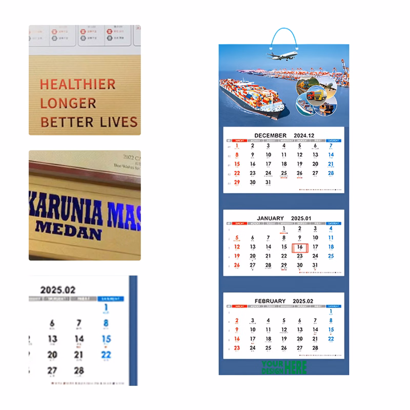 MOQ 50 Custom Wall Calendar with Monthly Pages for 2025
