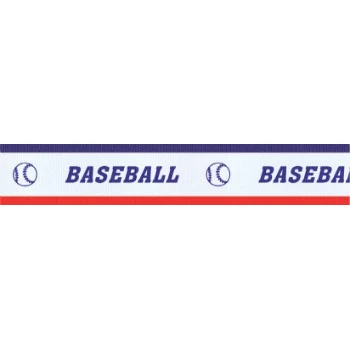 Baseball "V" Neck Ribbon with Clip, 7/8" wide 1