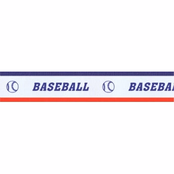 Baseball "V" Neck Ribbon with Clip, 7/8" wide