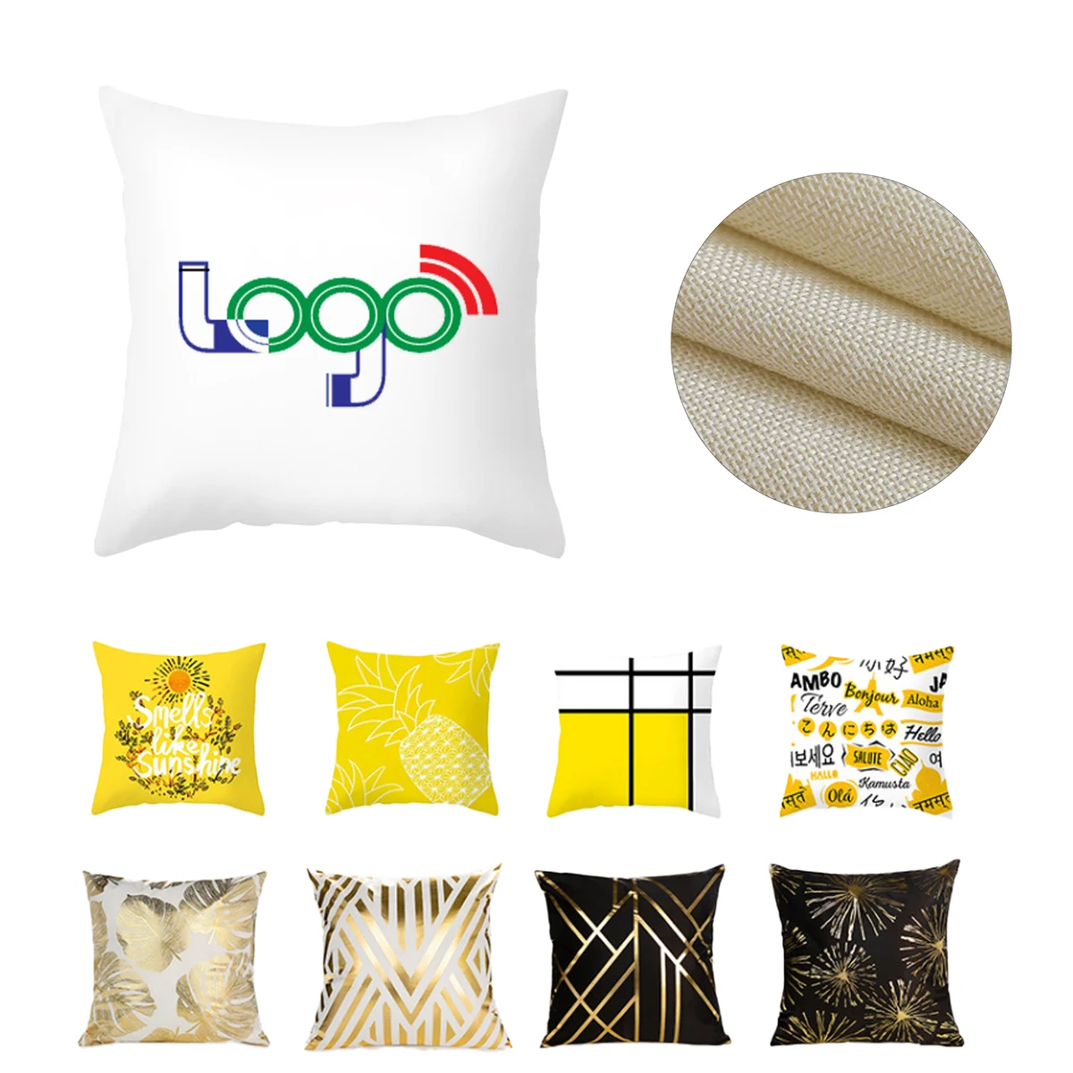Promotional Linen Throw Pillow Cover 15.7" x 15.7" 1