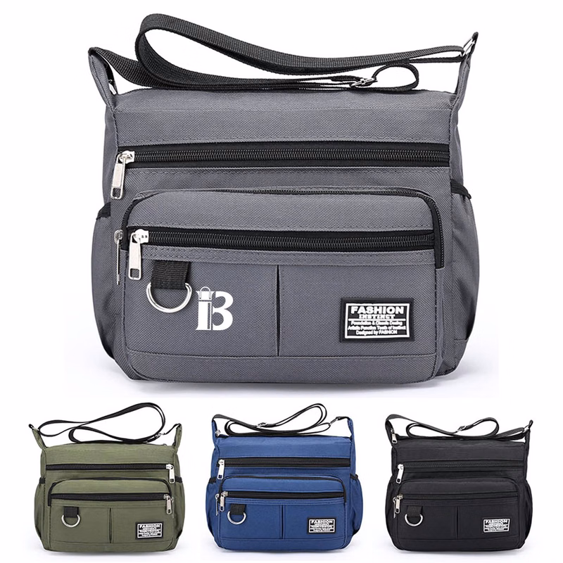 Travel Men's Grey Waterproof Shoulder Bag